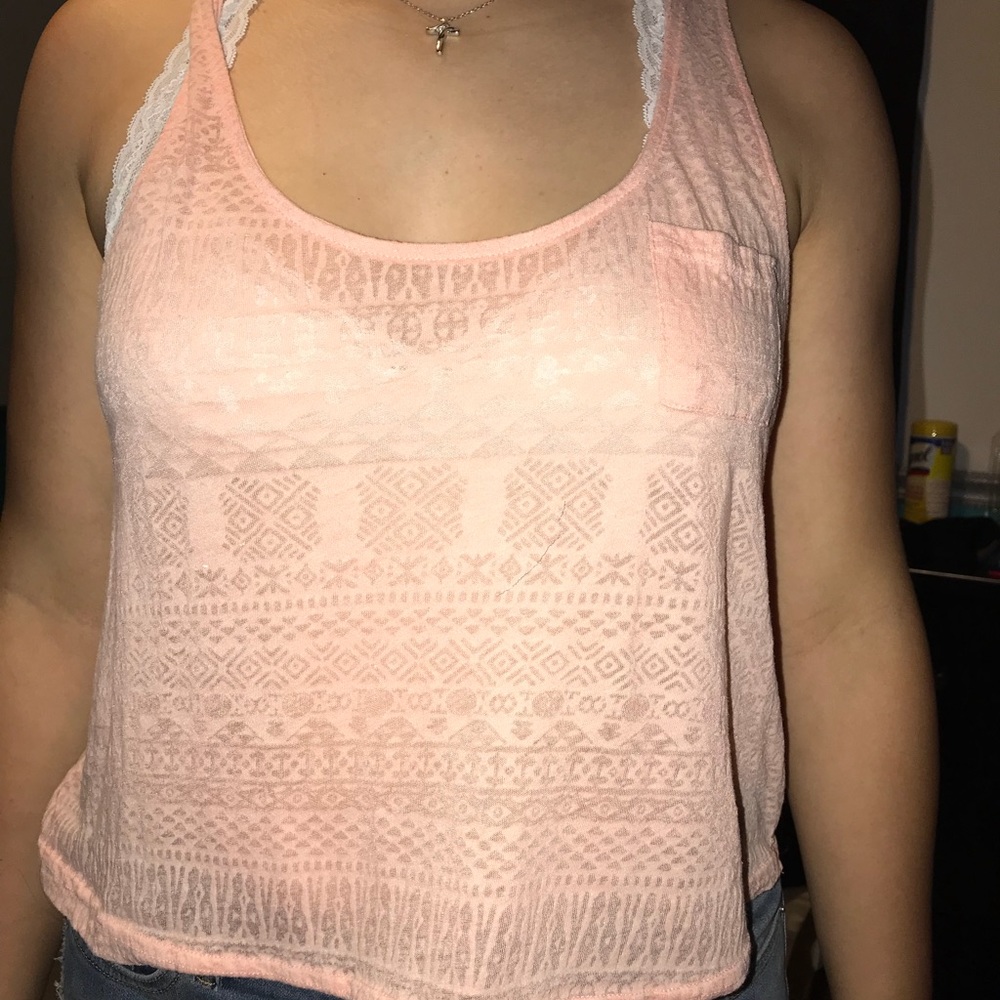 Cream aztec print tank